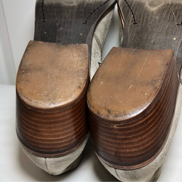 Sam Edelman Leather Suede Petty Zipper Tan grayish Putty Ankle Booties  10M - Picture 13 of 15